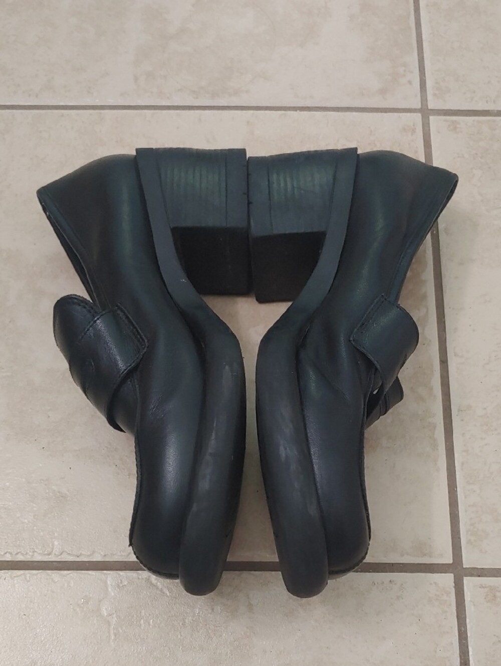 Vintage Y2K Nine West Chunky Platform Shoes Cloud 9 Black Leather Penny Loafers - Picture 4 of 8